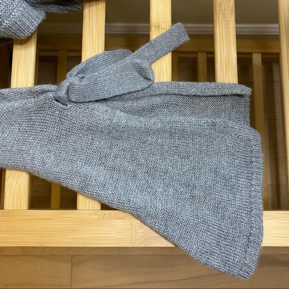 Gray Sweater with Extra Long Bell Tie Sleeves, XS - Picture 7 of 11